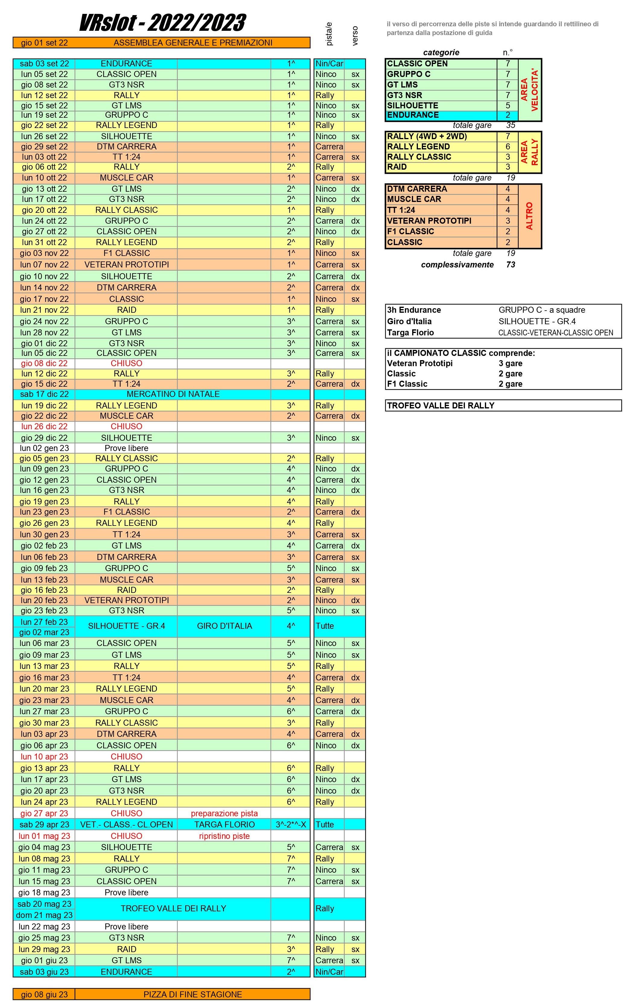 VRslot Calendario Gare 2022 2023 R00
